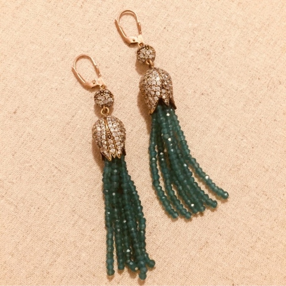 Grand Bazaar | Earrings |Light Chrysoprase & CZ Drop